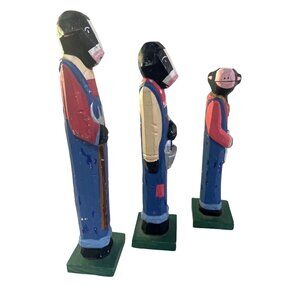 Handcrafted Handpainted Wooden Cow Figurines Family Farm Core by Midwest